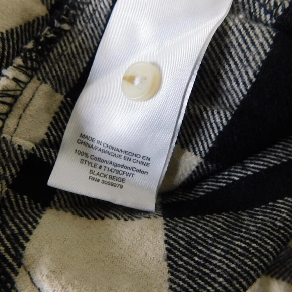 NWT!! THREAD & SUPPLY Baxter Plaid Shirt Black & Beige Buttondown Flannel Large - Picture 14 of 16
